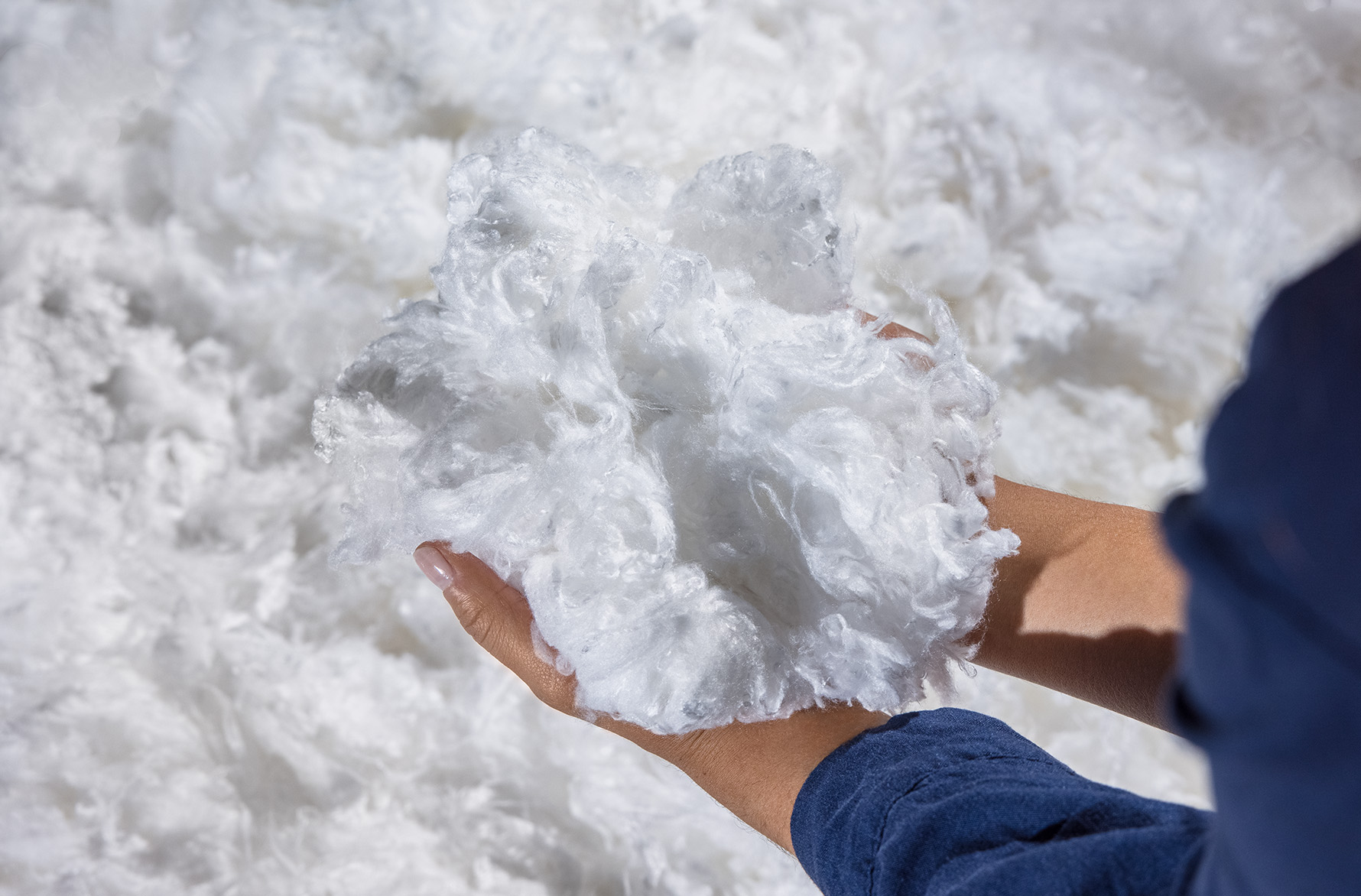Handful of viscose fibers
